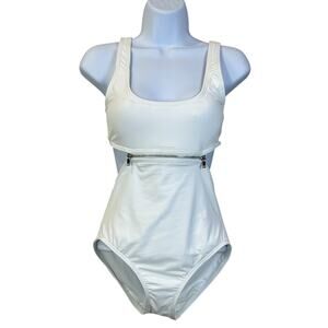 Michael Michael Kors One Piece Zip-Trim Cutout Swimsuit MM3P010 Women 4 NWT FLAW